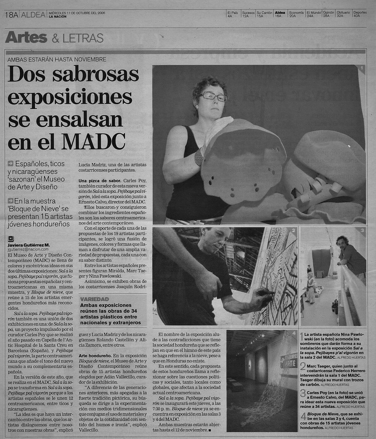 miercoles, 11 de octubre de 2006_Dos sabrosas exposiciones se ensalsan en el MADC