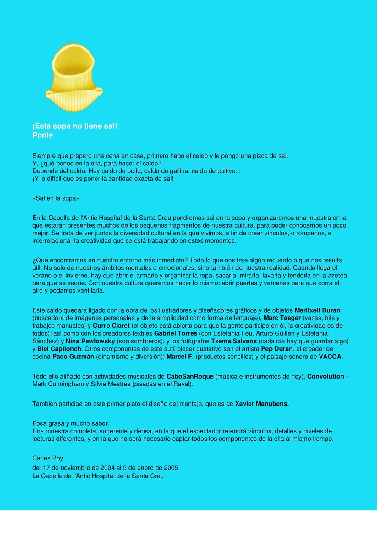 sal a la sopa - text sal a la sopa - text
